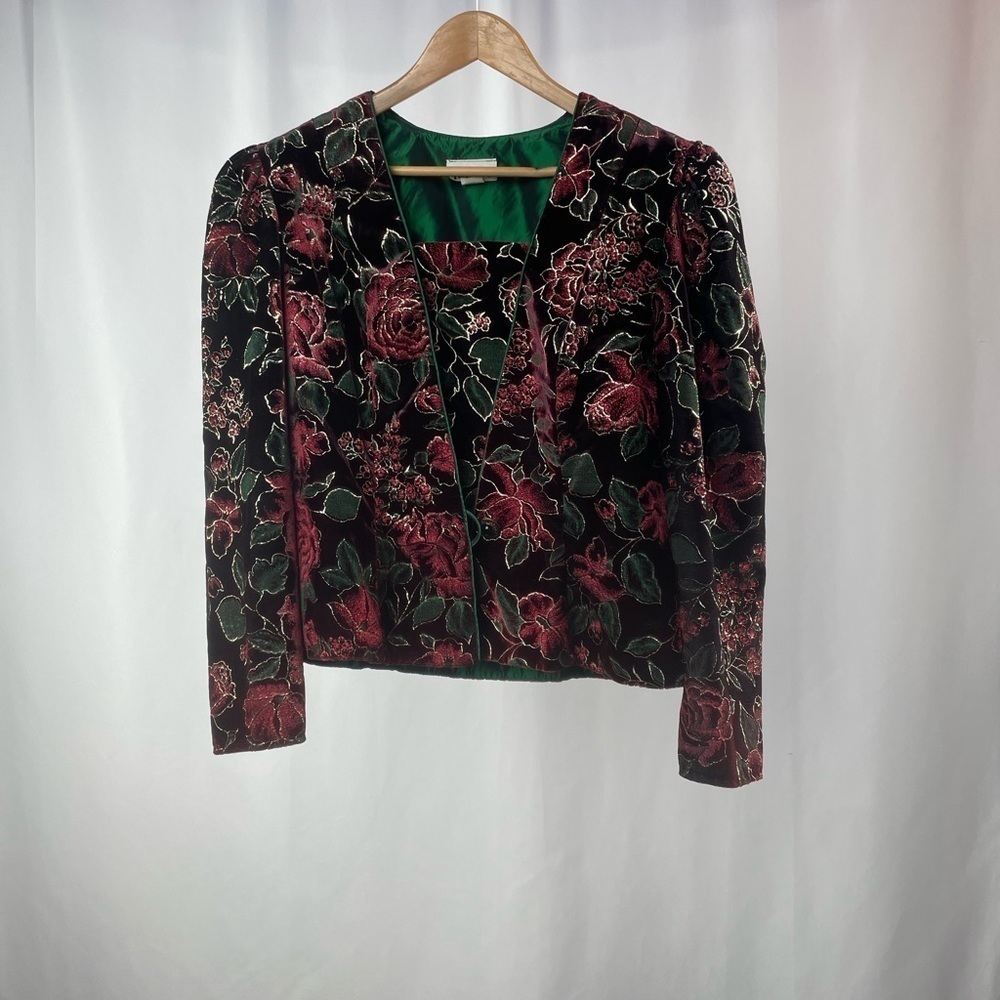 Vintage‎ Patty Velvet Evening Jacket in Multi Size 14